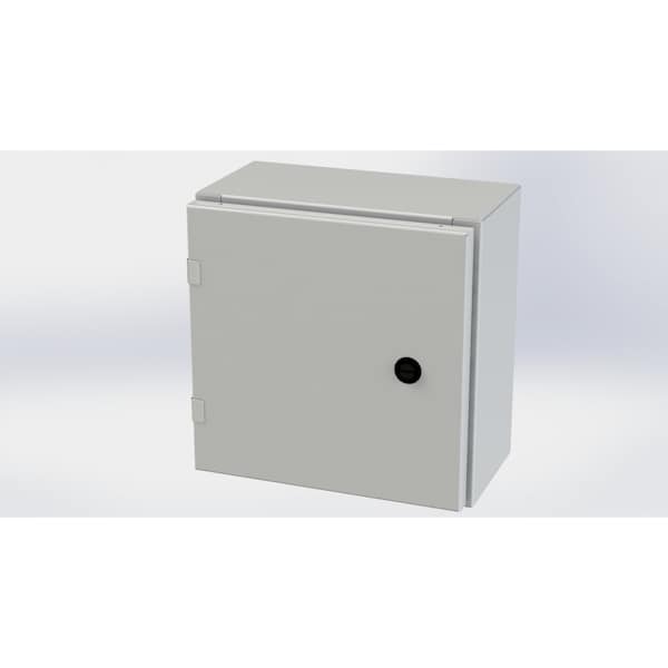 1/4 Turn Latch Electrical Enclosures, 12 in H, 6 in D, 12 in W, NEMA 3R, 4, 12, 13, Carbon Steel